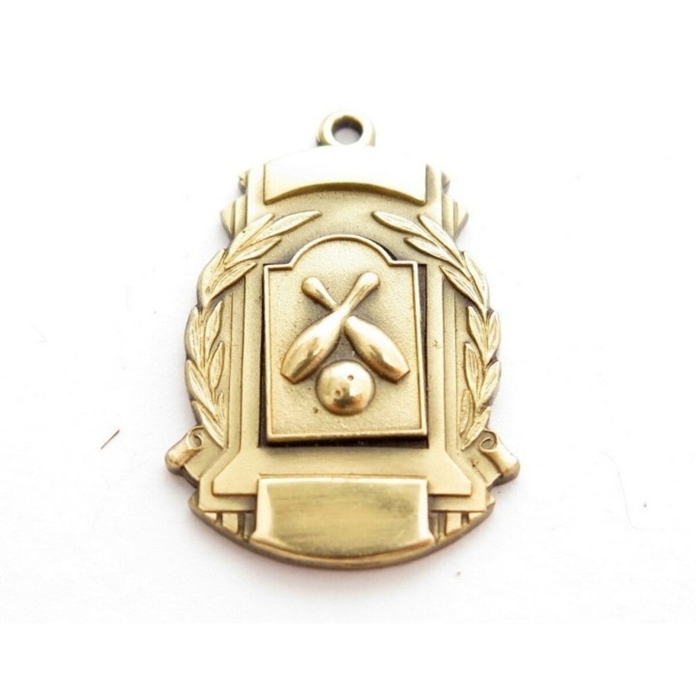 Vintage Gold‎ Toned Bowling Medal Series FA Pendant